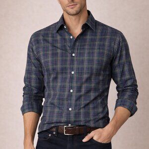 APT. 9 Men’s Plaid Button-Down Shirt – Roll Tab Sleeves